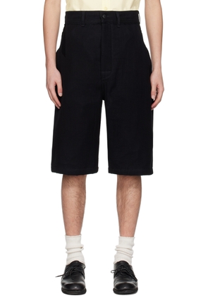 AIREI Black Layered Denim Shorts