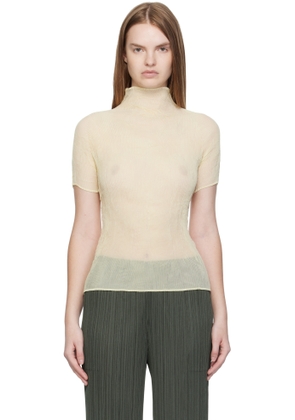 ISSEY MIYAKE Off-White Chiffon Twist 3 Top