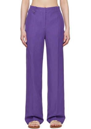 JACQUEMUS Purple Le Raphia 'Le Pantalon Cordao' Trousers