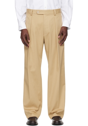 BOSS Beige BECKHAM Edition Stretch Cotton Trousers