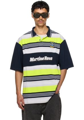 Martine Rose SSENSE Exclusive Navy & Green Oversized Panelled Polo