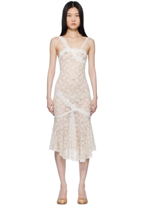 Yuhan Wang SSENSE Exclusive Off-White Lace Midi Dress