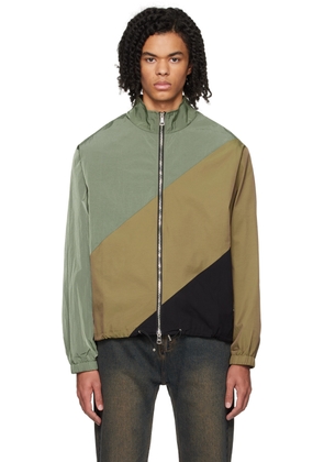 WYNN HAMLYN Khaki & Tan Chevron Bungy Jacket