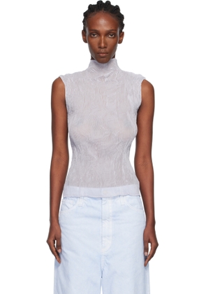 ISSEY MIYAKE Purple Chiffon Twist Top