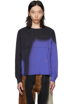 Eckhaus Latta Black & Blue Lapped Long Sleeve T-shirt