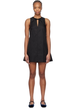 GANNI Black Duchesse Nylon Minidress