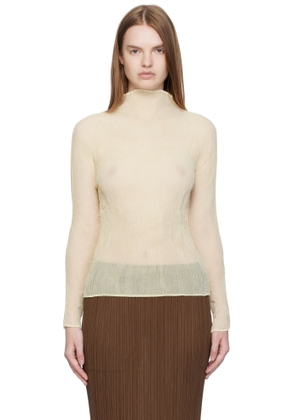 ISSEY MIYAKE Off-White Chiffon Twist 3 Top