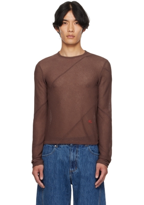 Eckhaus Latta Brown Spiral Long Sleeve T-shirt