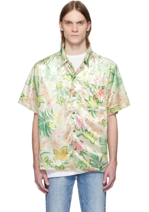 COÛT DE LA LIBERTÉ Green & Off-White Bowling Shirt