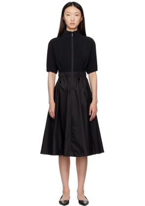 Moncler Black Taffeta Skirt Midi Dress