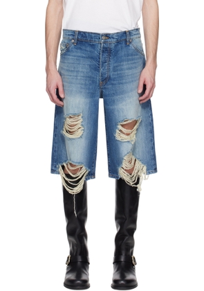 COÛT DE LA LIBERTÉ Blue Zander Crispy Baggy Denim Shorts