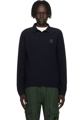 Stone Island Navy 2200011 Long Sleeve Cotton Jersey Polo