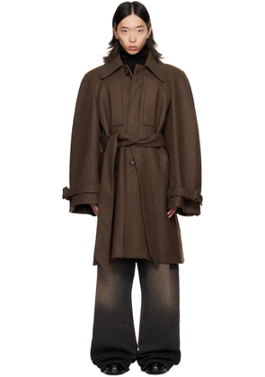 EGONlab Brown Long Raglan Coat