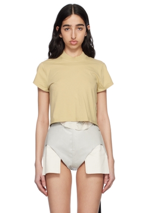 Rick Owens DRKSHDW Beige Hollywood Cropped Small Level T-shirt