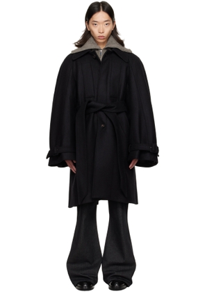EGONlab Black Long Raglan Coat