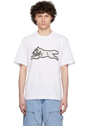 ICECREAM White Polka Dot Running Dog T-shirt