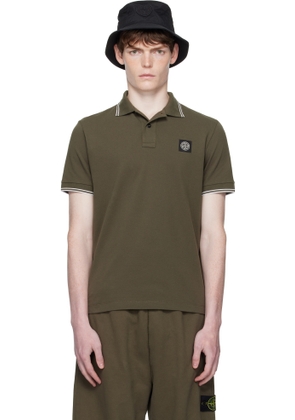 Stone Island Khaki 2200007 Organic Cotton Piqué Polo