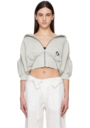 Ottolinger Gray Cropped Short Sleeve Hoodie