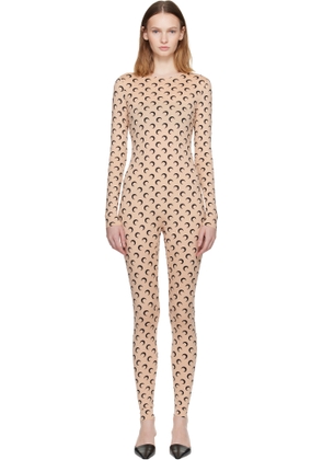 Marine Serre Tan Recycled Jersey Moon Catsuit