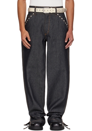 Veneda Carter SSENSE Exclusive Navy Studded Jeans