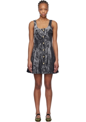 GANNI Black Heavy Denim Minidress