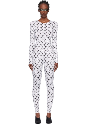 Marine Serre White Recycled Jersey Moon Catsuit