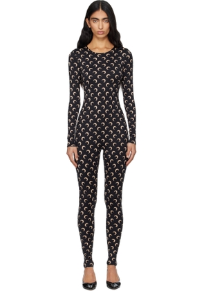 Marine Serre Black Recycled Jersey Moon Jumpsuit