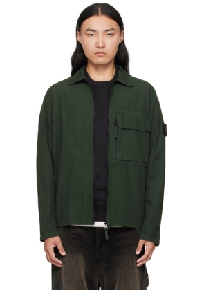 Stone Island Green 1200004 Canvas Weave Cotton Jacket