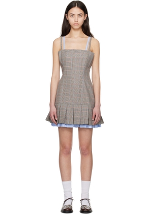 Charles Jeffrey LOVERBOY Beige Pleated Minidress