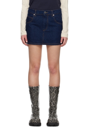 Charles Jeffrey LOVERBOY Navy Knit Patch Denim Miniskirt