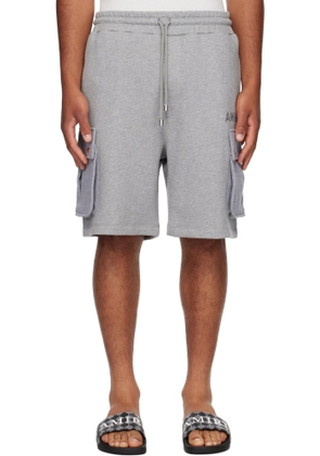 AMIRI Gray Stencil Cargo Shorts