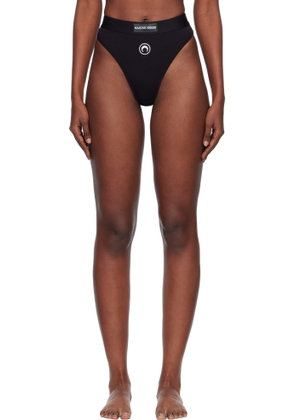 Marine Serre Black Moon Logo Stretched Jersey High-Waist Briefs