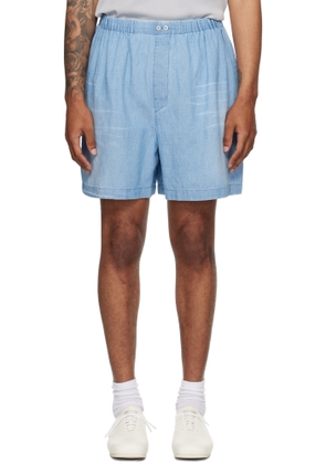 Acne Studios Blue Logo Stamp Shorts