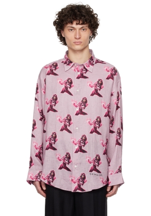 Acne Studios Pink Printed Button-Up Shirt