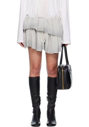 Acne Studios Gray Layered Fleece Miniskirt