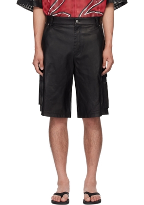 AMIRI Black MA Leather Carpenter Shorts
