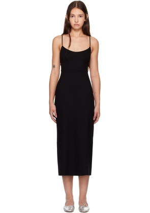 LESET Black Rio Corset Maxi Dress