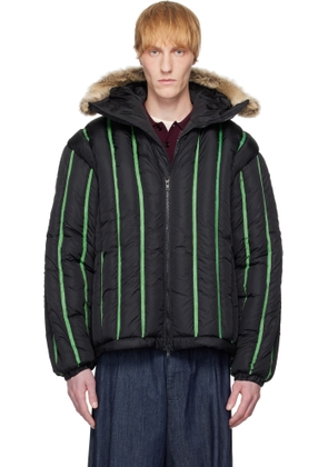 Stanley Raffington Black Quilted Puffer Bomber Jacket