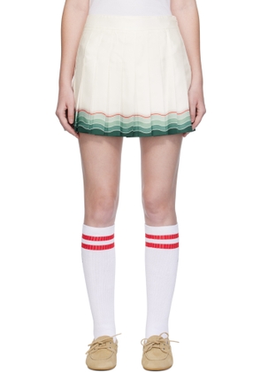 Casablanca White Tennis Pleated Silk Miniskirt