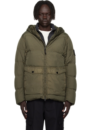 Stone Island Green 4100011 Hooded Nylon Down Jacket