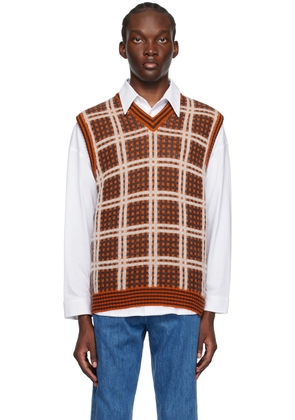 Marni Orange & Brown Plaid Vest