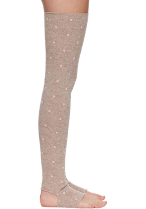 Ashley Williams Brown Knit Toeless Socks