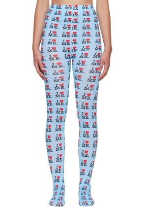 Ashley Williams Blue 'I Heart Me' Tights