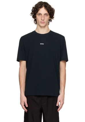 BOSS Navy Relaxed-Fit Logo Print T-shirt