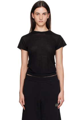 MM6 Maison Margiela Black Sheer Wool T-shirt