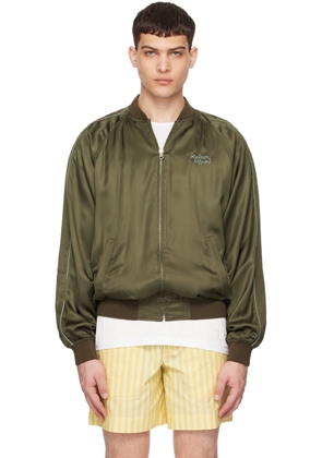 Maison Kitsuné Khaki Teddy Bomber Jacket