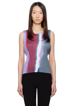 PLEATS PLEASE ISSEY MIYAKE Blue May Grainy Colors Tank Top