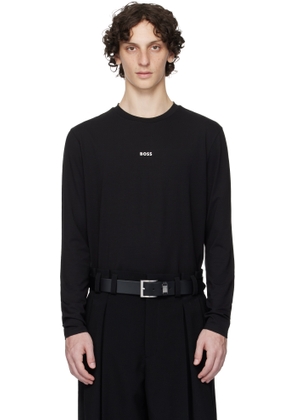 BOSS Black Long-Sleeved Stretch Cotton Logo T-shirt