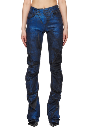 Ottolinger SSENSE Exclusive Black & Blue Drape Denim Jeans