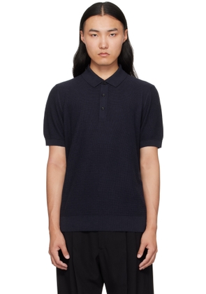 BOSS Navy Regular-Fit Knit Polo